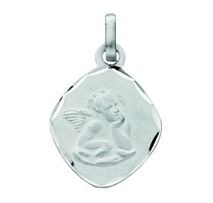 Médaille Ovale Ange Diamante Strie Og