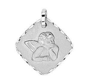 Médaille Gris Ange Carree Diamantee 