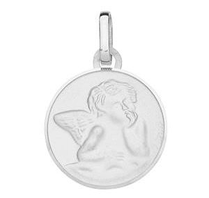Médaille Ronde Ange Or Gris 
