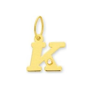 Pendentif lettre K or jaune 0.01ct